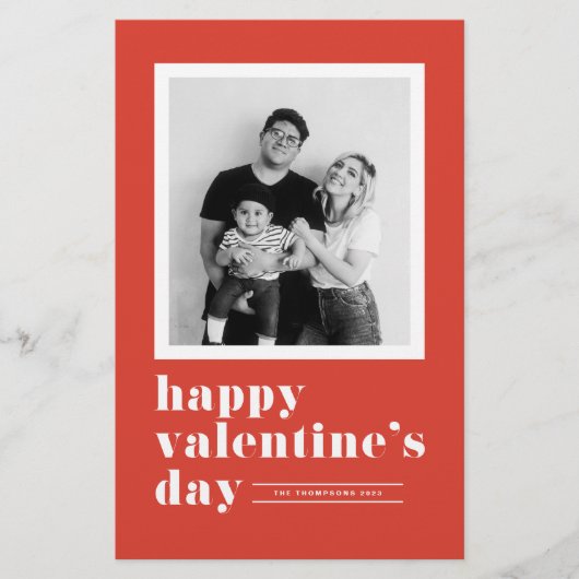 レトロはっきりしたタイポグラフィレッドバレンタインズデイカード (正面)