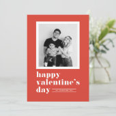レトロはっきりしたタイポグラフィレッドフォトバレンタインデー シーズンカード (スタンド正面)