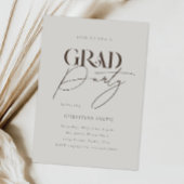 レトロはっきりしたタイポグラフィ写真卒業会 招待状