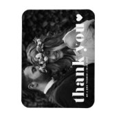 レトロはっきりしたタイポグラフィ写真結婚の感謝 マグネット (縦)