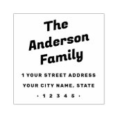 レトロはっきりしたタイポグラフィ差出人住所 ラバースタンプ (インプリント)