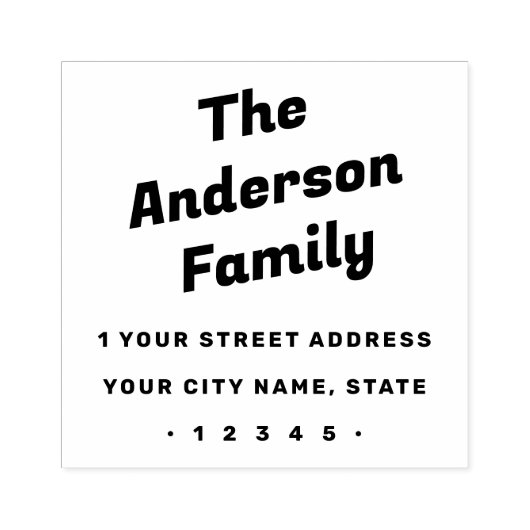 レトロはっきりしたタイポグラフィ差出人住所 ラバースタンプ (インプリント)