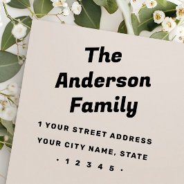 レトロはっきりしたタイポグラフィ差出人住所 ラバースタンプ