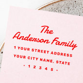 レトロはっきりしたタイポグラフィ差出人住所 ラバースタンプ