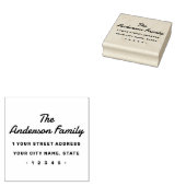 レトロはっきりしたタイポグラフィ差出人住所 ラバースタンプ (押印)