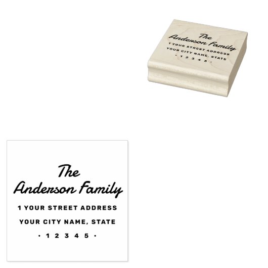 レトロはっきりしたタイポグラフィ差出人住所 ラバースタンプ (押印)