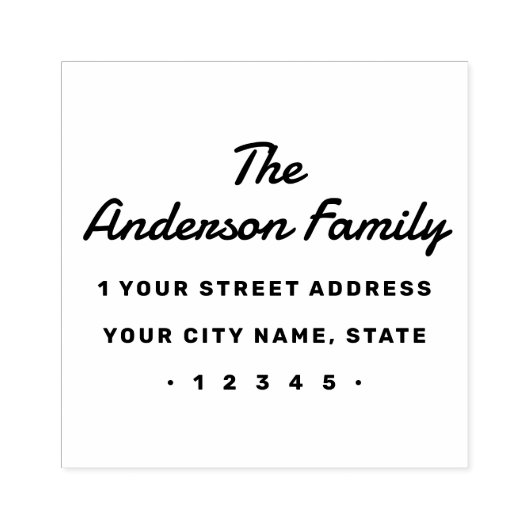 レトロはっきりしたタイポグラフィ差出人住所 ラバースタンプ (インプリント)