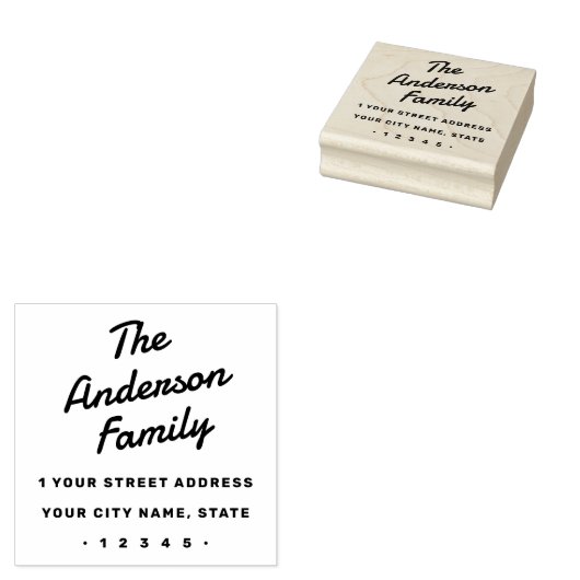 レトロはっきりしたタイポグラフィ差出人住所 ラバースタンプ (押印)