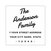 レトロはっきりしたタイポグラフィ差出人住所 ラバースタンプ (インプリント)