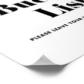 レトロはっきりしたタイポグラフィ結婚のバケットリスト ポスター (角)