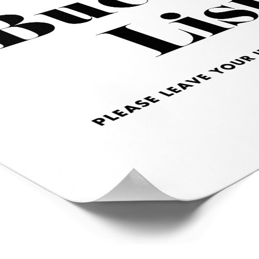 レトロはっきりしたタイポグラフィ結婚のバケットリスト ポスター (角)