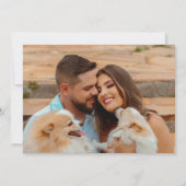 レトロはっきりしたネオンオレンジピンクアルチ結婚ーズ セーブザデート (裏面)