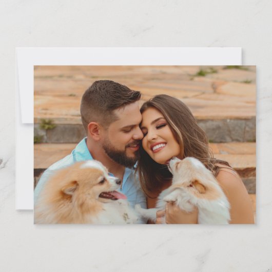 レトロはっきりしたネオンオレンジピンクアルチ結婚ーズ セーブザデート (裏面)