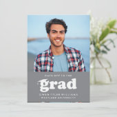 レトロはっきりしたハットを外してグラードフォトグラード招待状 招待状 (スタンド正面)