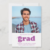 レトロはっきりしたハットを外してグラードフォトグラード招待状 招待状 (正面)