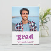 レトロはっきりしたハットを外してグラードフォトグラード招待状 招待状 (スタンド正面)