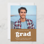 レトロはっきりしたハットを外してグラードフォトグラード招待状 招待状 (正面)