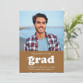 レトロはっきりしたハットを外してグラードフォトグラード招待状 招待状 (スタンド正面)