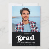 レトロはっきりしたハットを外してグラードフォトグラード招待状 招待状 (正面)