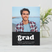 レトロはっきりしたハットを外してグラードフォトグラード招待状 招待状 (スタンド正面)