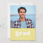 レトロはっきりしたハットを外してグラードフォトグラード招待状 招待状 (正面)