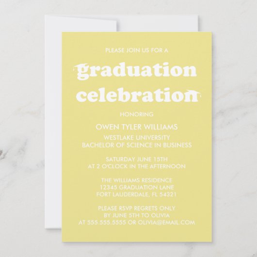 レトロはっきりしたハットを外してグラードフォトグラード招待状 招待状 (裏面)