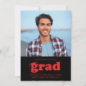 レトロはっきりしたハットを外してグラードフォトグラード招待状 招待状 (正面)