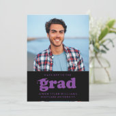 レトロはっきりしたハットを外してグラードフォトグラード招待状 招待状 (スタンド正面)