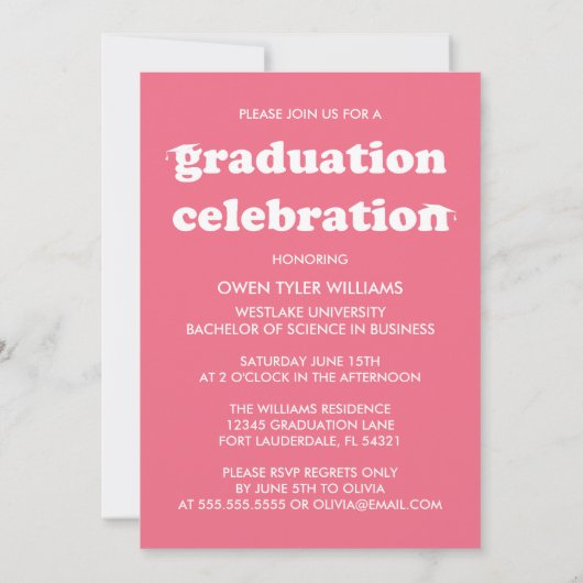 レトロはっきりしたハットを外してグラードフォトグラード招待状 招待状 (裏面)