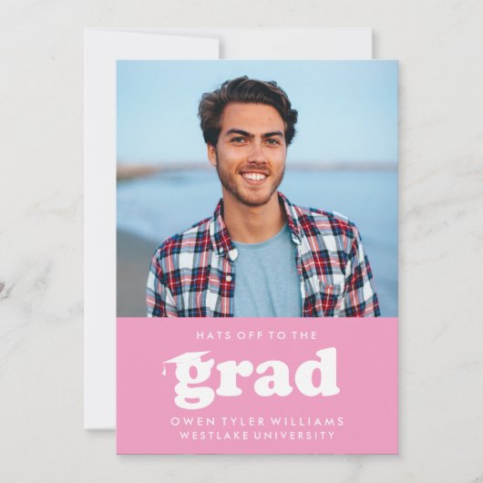 レトロはっきりしたハットを外してグラードフォトグラード招待状 招待状 (正面)