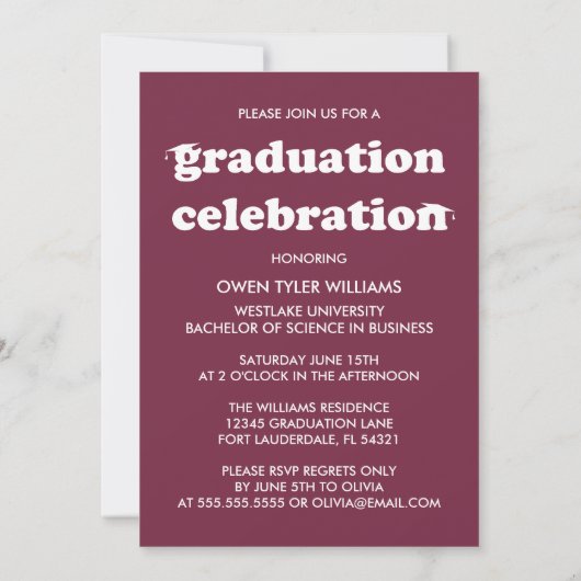 レトロはっきりしたハットを外してグラードフォトグラード招待状 招待状 (裏面)