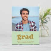 レトロはっきりしたハットを外してグラードフォトグラード招待状 招待状 (スタンド正面)