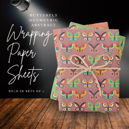 レトロはっきりしたバタフライラッピング紙 ラッピングペーパーシート