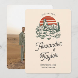 レトロはっきりしたビベスサグアーロランドスケープ結婚デザート セーブザデート