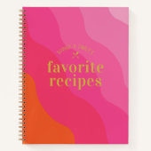 レトロはっきりしたピンク婚約新着レシピ ノートブック (正面)