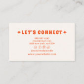 レトロはっきりしたピンク70sボホグルーヴィファンキーガーリートレンディー 名刺 (裏面)