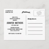 レトロはっきりしたピンク | 卒業パーティー招待状 インビテーションポストカード (裏面)