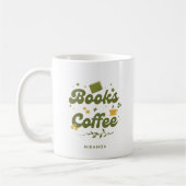 レトロはっきりしたフローラブック&コーヒーブックラバーコーヒー コーヒーマグカップ (左)