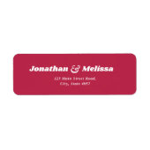 レトロはっきりしたブライトビバマゼンタ結婚ーズ住所 ラベル (正面)