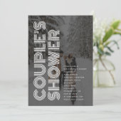 レトロはっきりしたブラックフォトカップルシャワー 招待状 (スタンド正面)