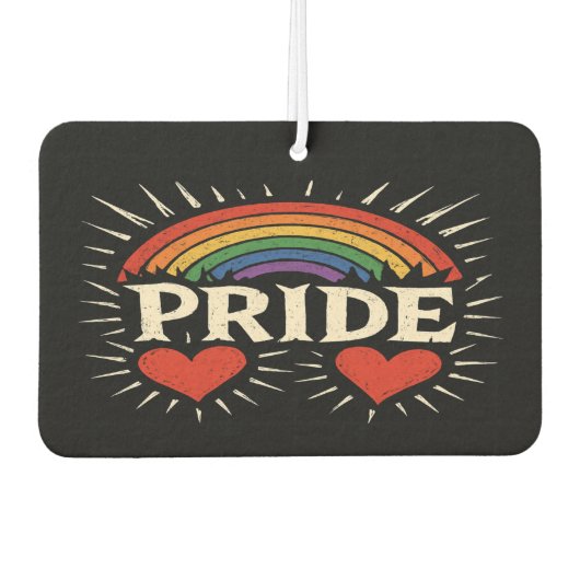 レトロはっきりしたプライドレインボー カーエアーフレッシュナー (正面)