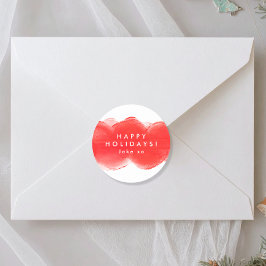 レトロはっきりしたモダンレッドおもしろいハッピーホリデーズ ラウンドシール
