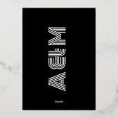 レトロはっきりしたモノグラムリハーサルディナー 箔招待状 (裏面)