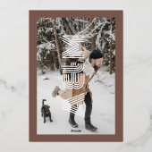 レトロはっきりしたモノグラム結婚ズテラコッタ 箔招待状 (裏面)