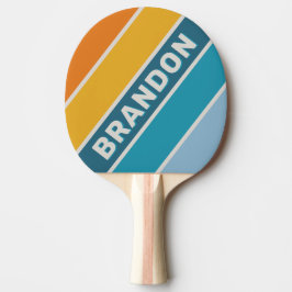 レトロはっきりしたレインボーストライプのー（名前） 卓球ラケット