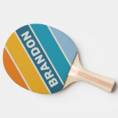 レトロはっきりしたレインボーストライプのー（名前） 卓球ラケット (横)