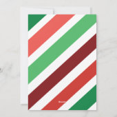 レトロはっきりしたレッドとグリーンホリデーフォトカード シーズンカード (裏面)