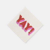 レトロはっきりしたレッドピンクYAYおめでとうパーティー スタンダードカクテルナプキン (角)