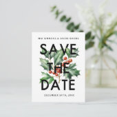 レトロはっきりしたヴィンテージHolly日付の保存 ポストカード (スタンド正面)