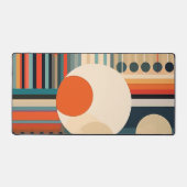 レトロはっきりした円とストライプ1 / 6 デスクマット (正面)